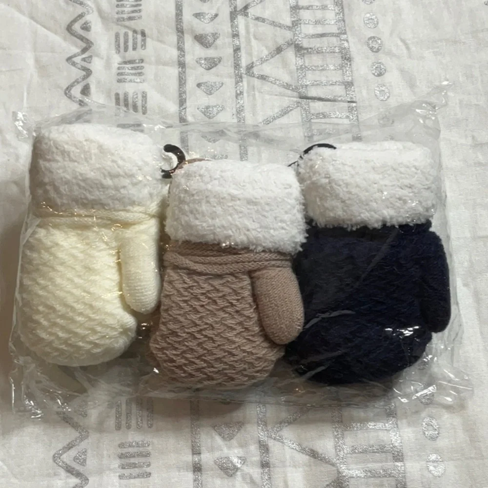 3 PAIRS Toddler Baby Gloves